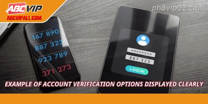 Example of account verification options displayed clearly